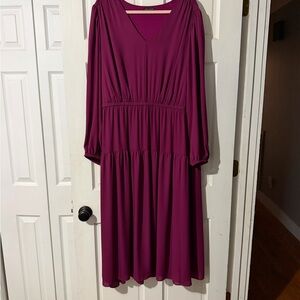 Lane Bryant Rich Purple Long Sleeve Dress